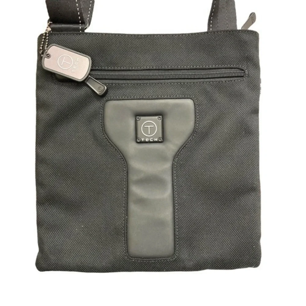 Tumi tech black nylon messenger bag